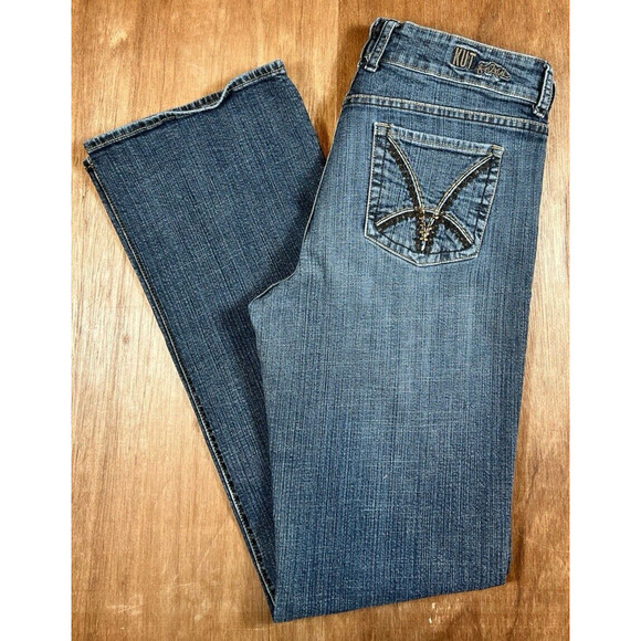 VTG Womens Jeans Sz 10 Kut from the Kloth Boyfriend Straight Leg Y2K Distressed - Picture 1 of 16